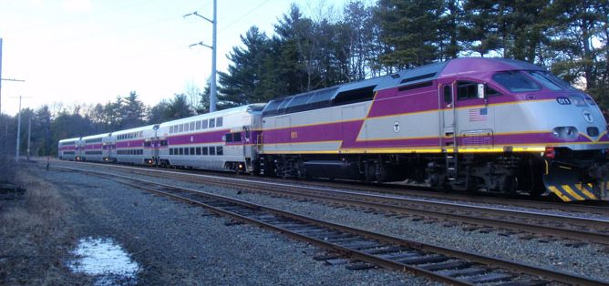 Commuter rail train in Massachusetts