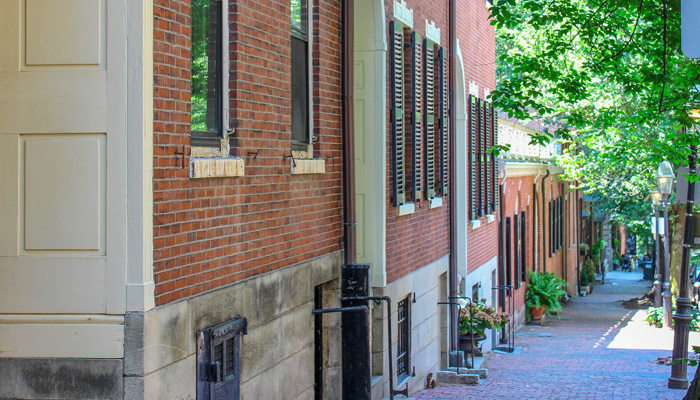 Boston South End Brick Apartments on Side Street